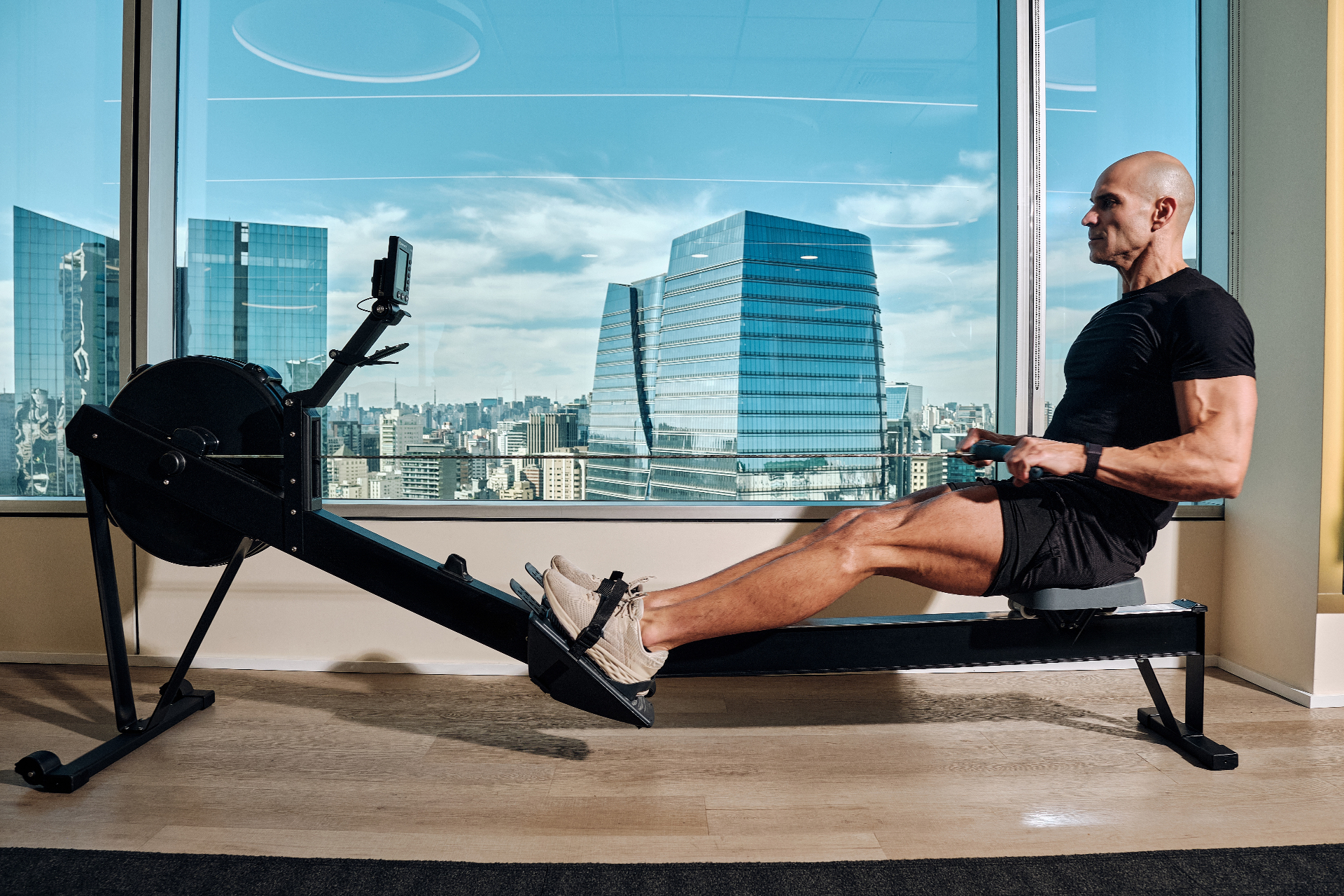Treino com vista para o horizonte de São Paulo